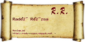 Radó Rózsa névjegykártya