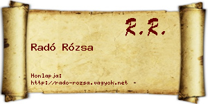 Radó Rózsa névjegykártya
