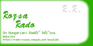 rozsa rado business card